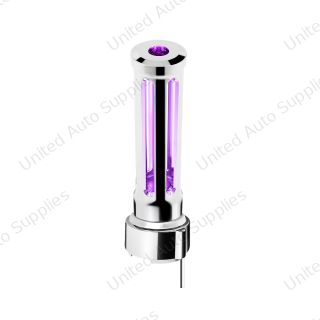 Thread-On Chrome Sonoma Gearshift Knob With LED 9/10 Speed Adapter-Purple Crystal/Purple LED