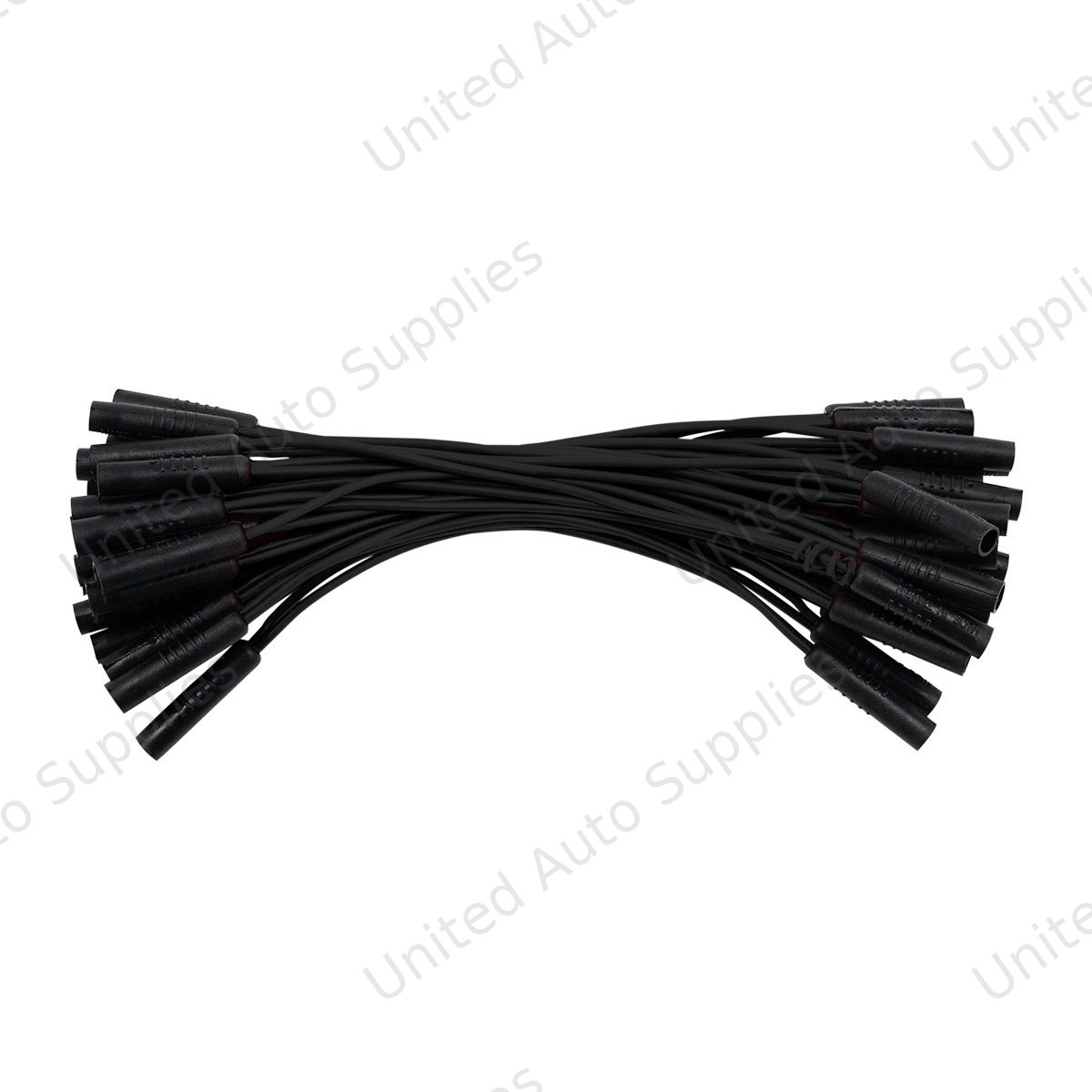 0.180" Female Plug Black Wire Harness With 50 Plugs-6" Lead (Bulk)