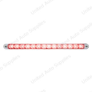 14 LED 12" Auxiliary strip Light With Bezel - Red LED/Chrome Lens