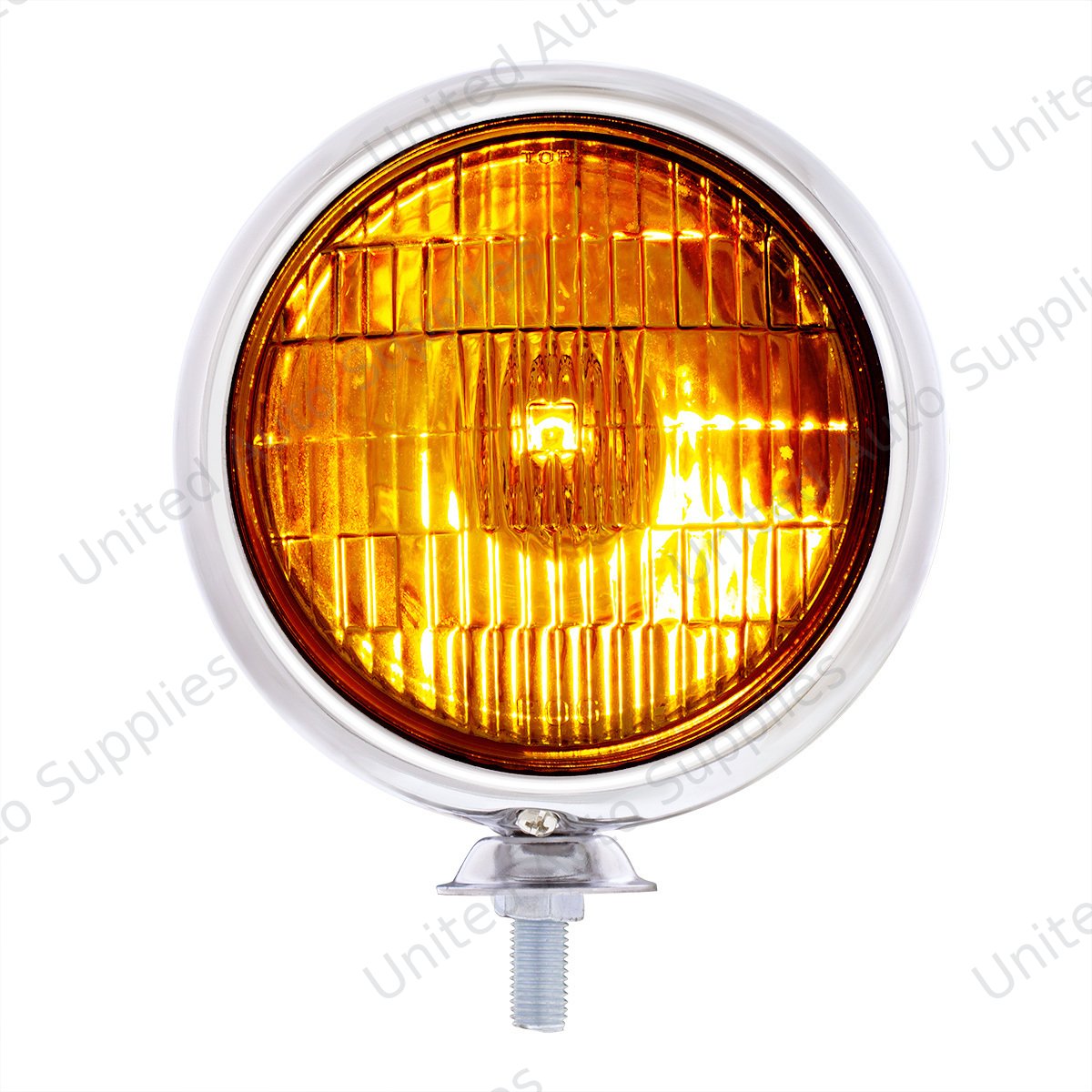 6V Vintage Chrome Fog Light, Amber Lens