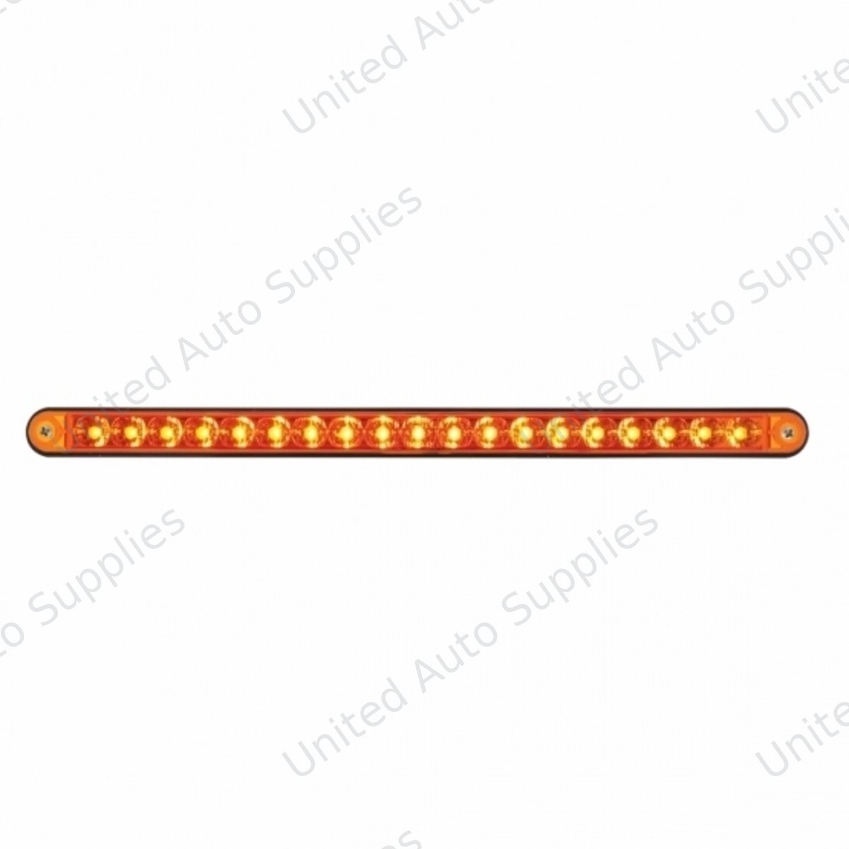 19 LED 12" Reflector Light Bar With Black Housing - Amber LED/Amber Lens