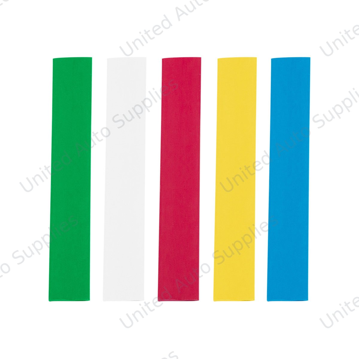 Assorted 3/8" Blue,Clear,Green,Red,Yellow Heat Shrink Tubing, 4" Long (5-Pack)