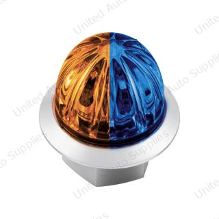 Double Fury 4 LED Dual Function 1-1/8" Watermelon Clearance/Marker Light-Amber & Blue LED/ Clear Lens