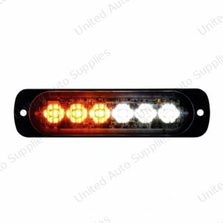 6 High Power LED Super Thin Directional Warning Light - Amber & White LED (Bulk)
