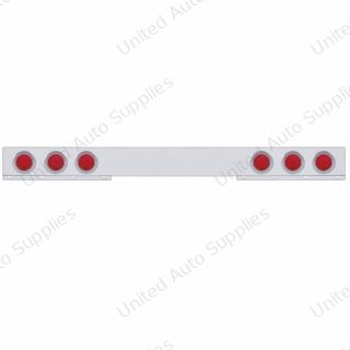 Stainless 1 Piece Rear Light Bar With Six 4" Lights & Visors