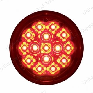 15 LED 2-3/8" Dual Function Signal Light For Harley Motorcycle - Red LED/Red Lens