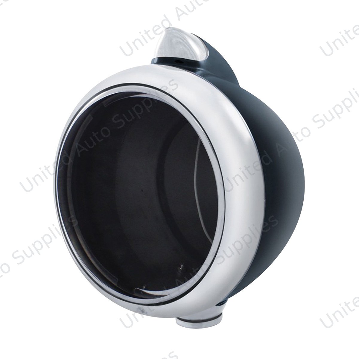 Black Guide 682-C Headlight No Bulb With Original Style LED Signal - Clear Lens