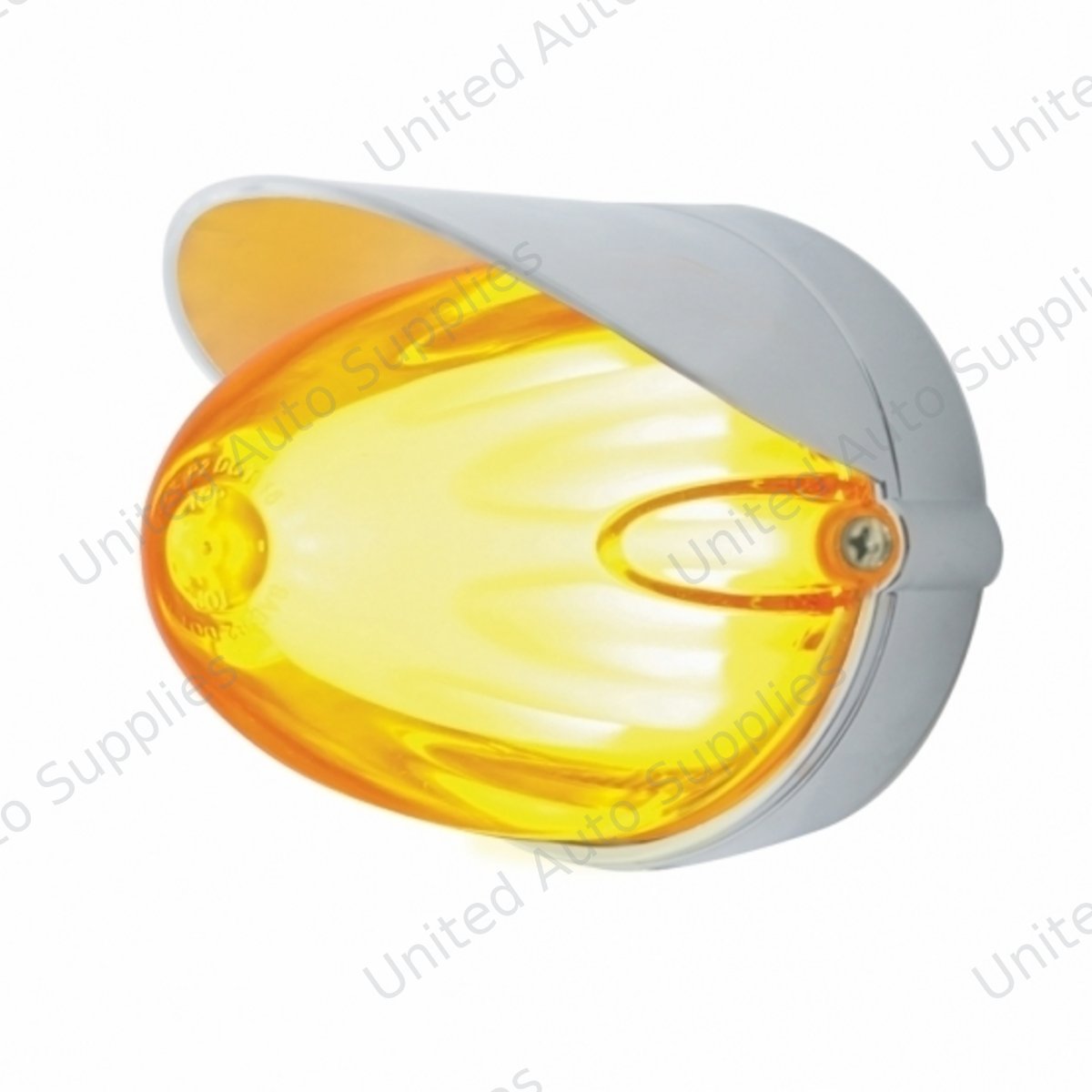 9 LED Dual Function GloLight Watermelon Grakon 1000 Flush Mount Kit With Visor - Amber LED/Amber Lens