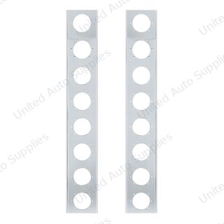 Peterbilt Stainless Front Air Cleaner Bracket Only - 16 Light Cutouts (Pair)