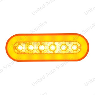 GloLight 22 LED 6" Oval Turn Signal Light - Amber LED/Amber Lens
