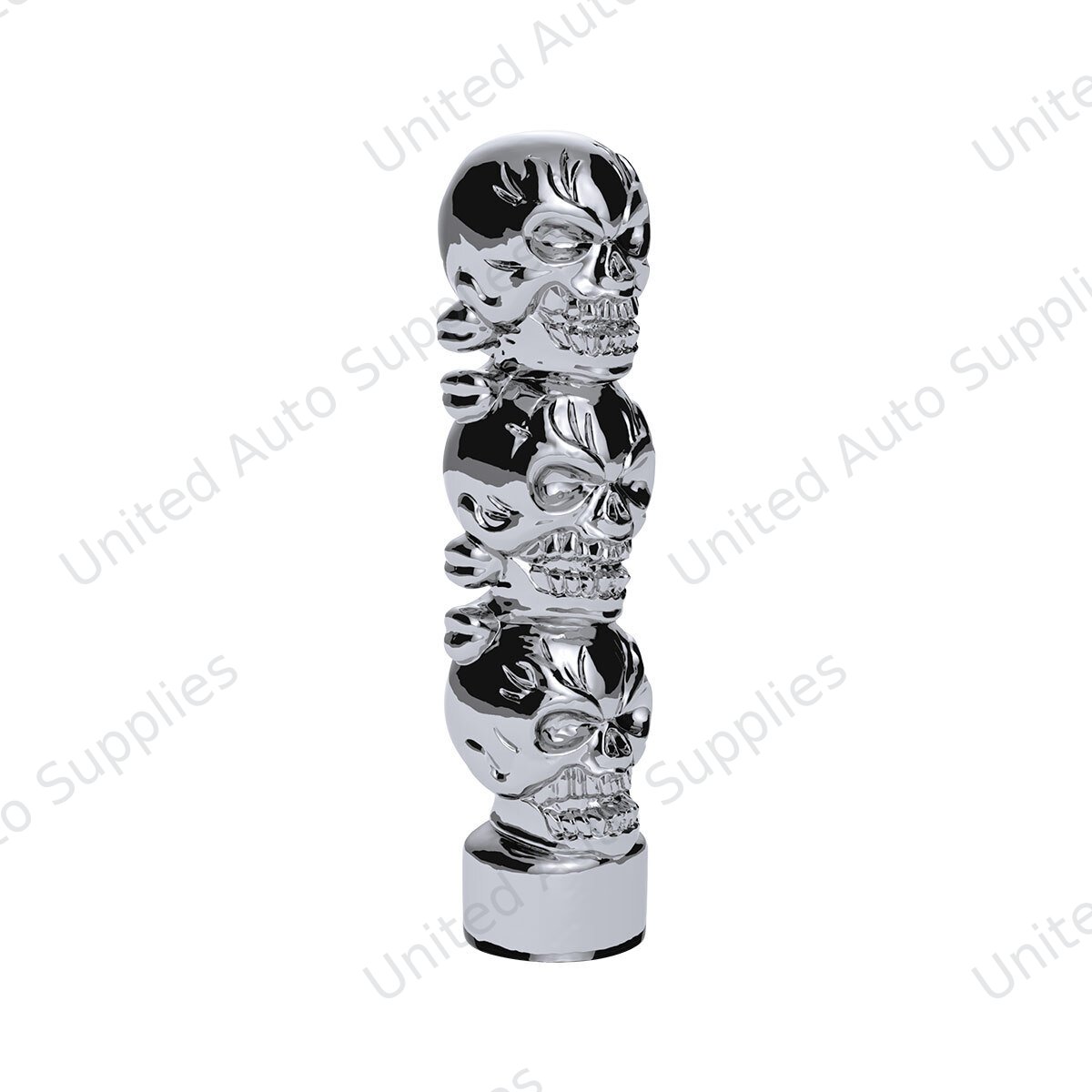1/2"-13 Thread-On 3 Skull Shift Knob-Chrome