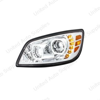 High Power 10 LED Chrome Headlight For 2005-2021 Hino 238/258/268/338-Driver