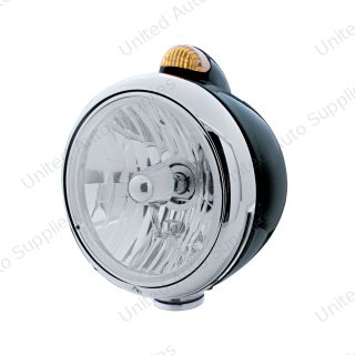 Black Guide 682-C Headlight Crystal H4 & Dual Mode LED Signal - Amber Lens