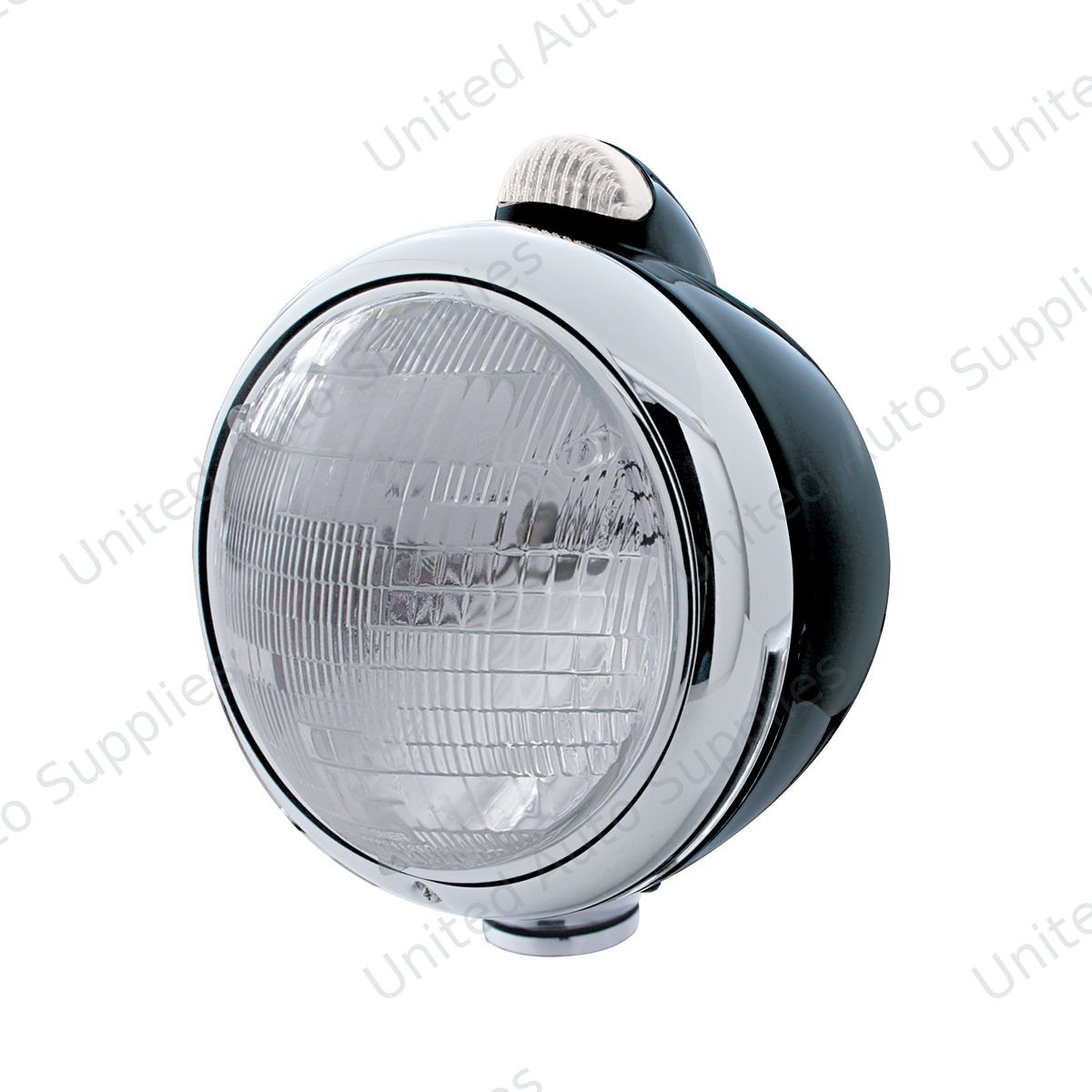 Black Guide 682-C Headlight 6014 & Dual Mode LED Signal - Clear Lens