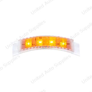 4 LED Dual Function Headlight Turn Signal Light - Amber LED/Clear Lens (Bulk)