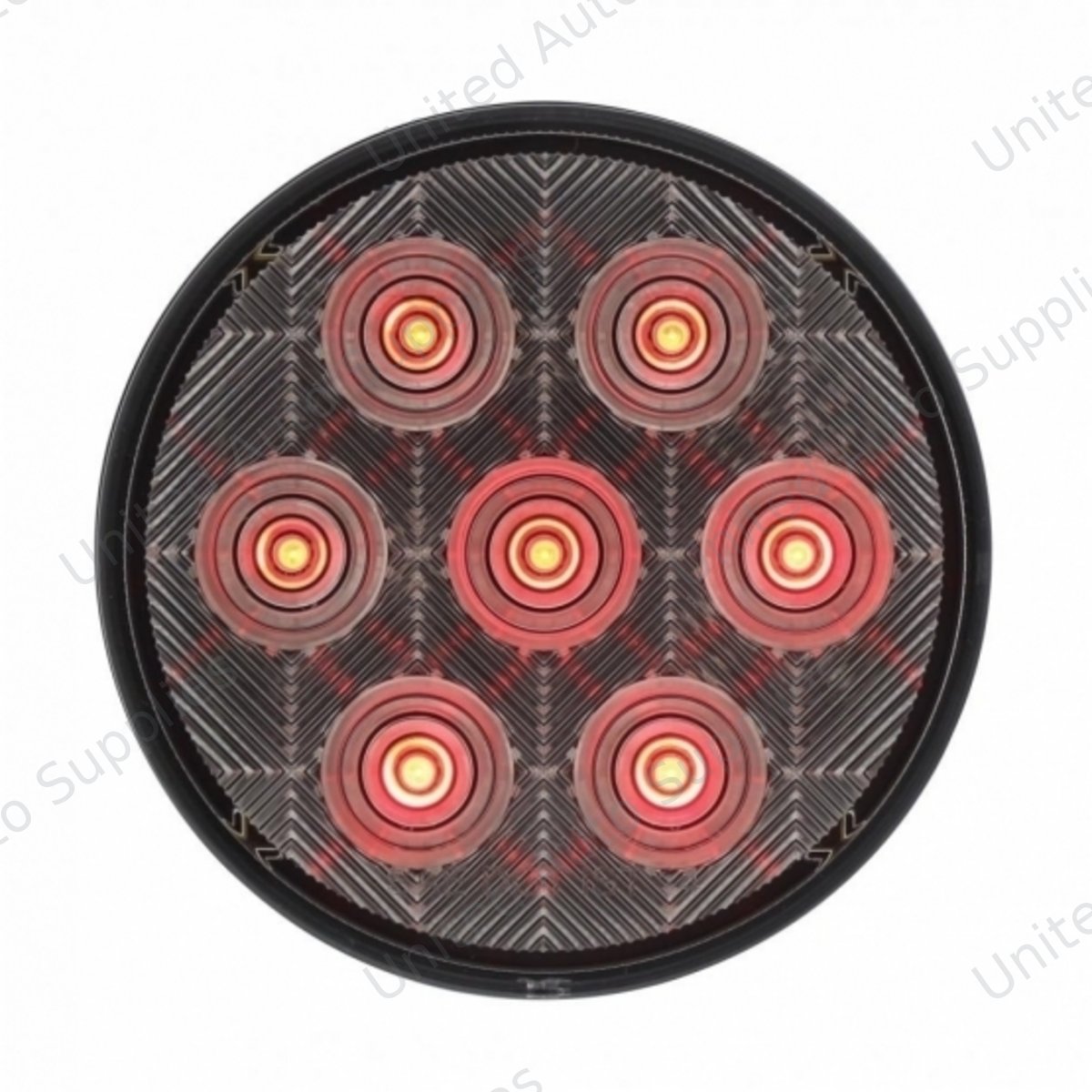 7 LED 4" Round Competition Series Light (Stop, Turn & Tail) - Red LED/Clear Lens