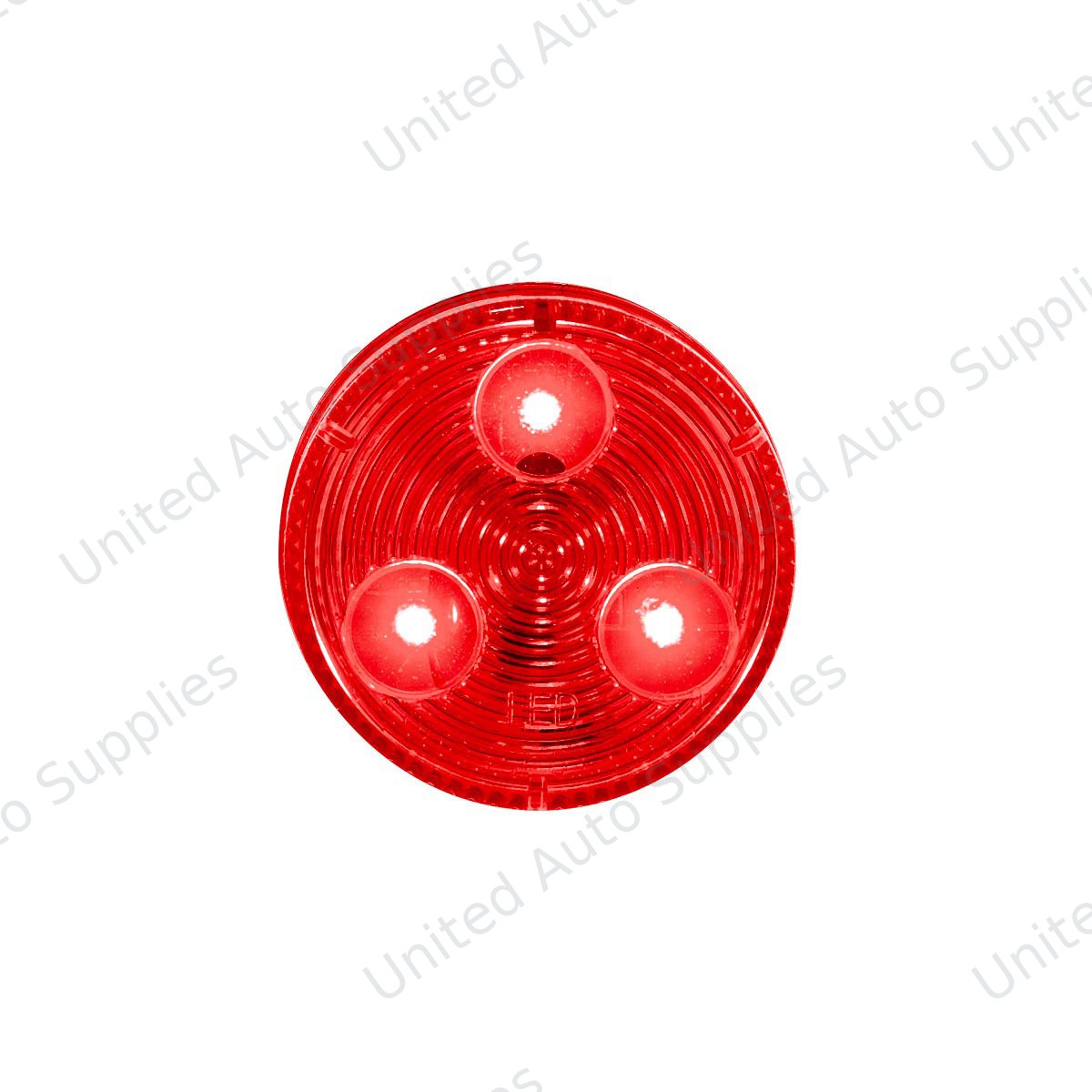 3 LED 2" Round Low Profile Light (Clearance/Marker) -Red LED/Lens (Bulk)