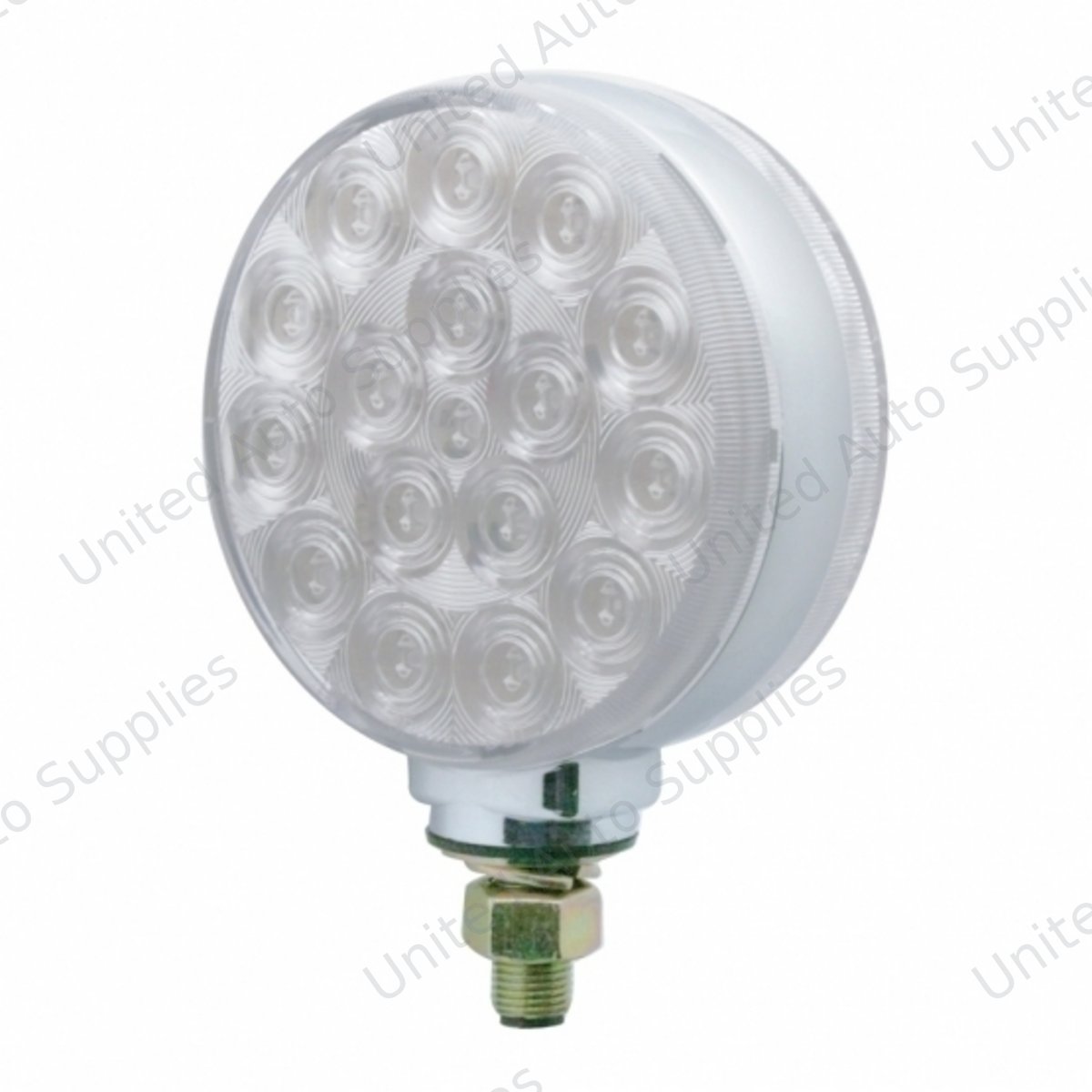 34 LED Single Stud Reflector Double Face Turn Signal Light - Amber & Red LED/Clear Lens