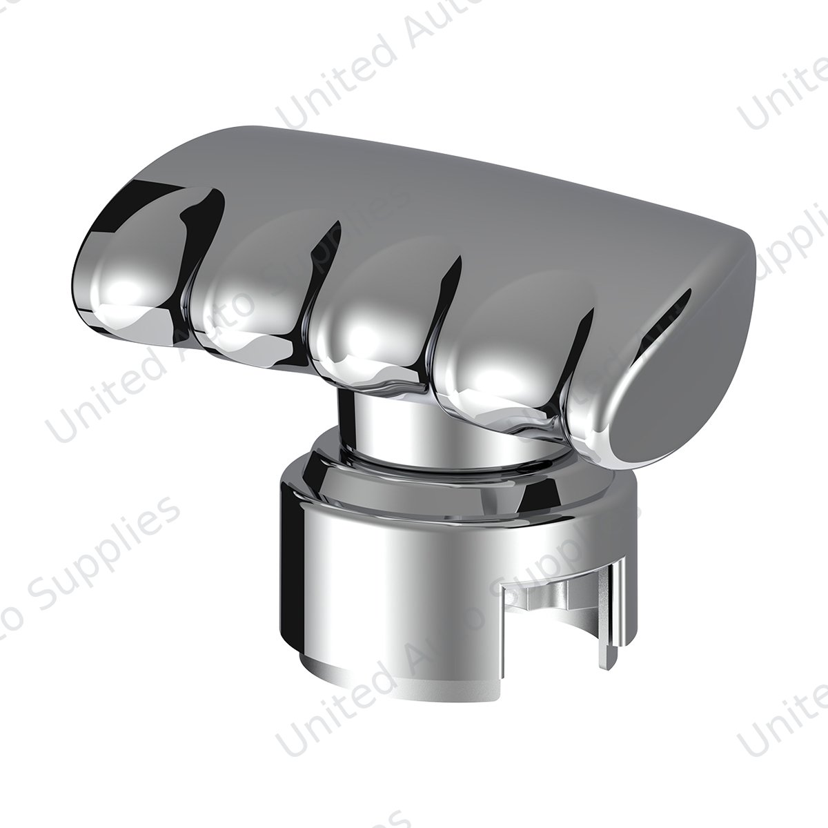 Thread-On T-Shape Gearshift Knob With Chrome 13/15/18 Speed Adapter - Chrome