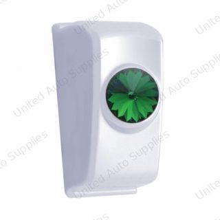 Chrome Rocker Switch Plug With Green Crystal For 2006+ Kenworth (Card Of 2)
