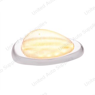 15 LED Sleeper Light With Bezel For Freightliner (Clearance/Marker) - Amber LED/Clear Lens (Pair)