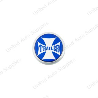 "Trailer" Deluxe Air Valve Knob - Blue Maltese Cross Sticker