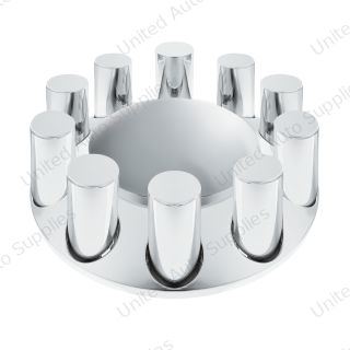 Chrome Plastic Dome Front Axle Cover With 33mm Standard Thread-On Tall Cylinder Nut Covers