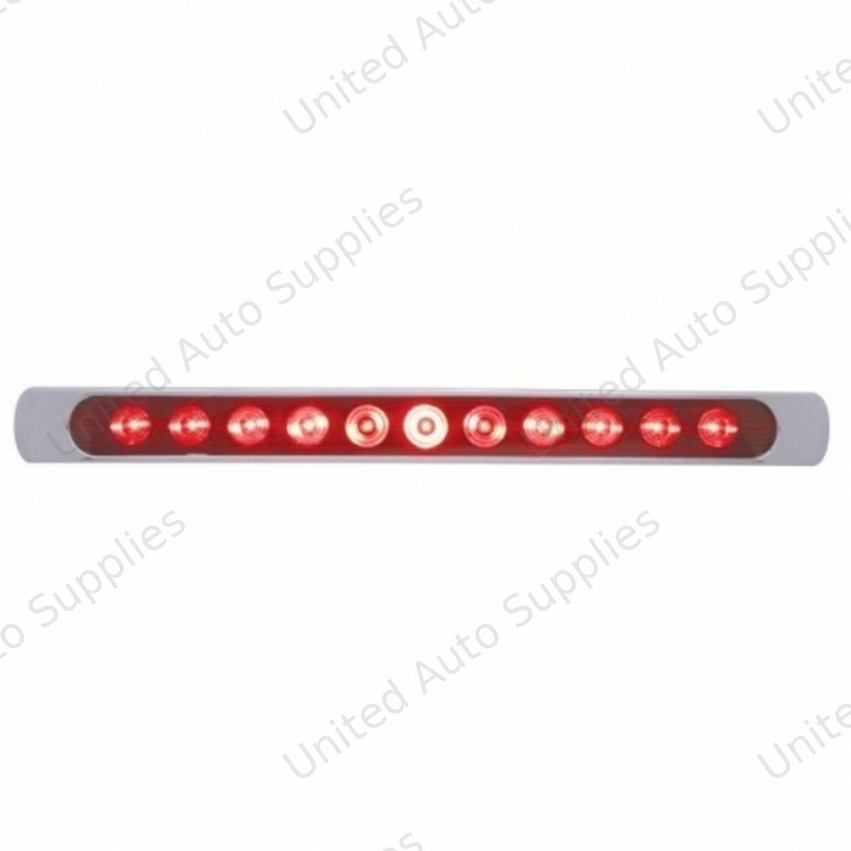 11 LED 17" Light Bar (Stop, Turn & Tail) With Chrome Bezel - Red LED/Red Lens