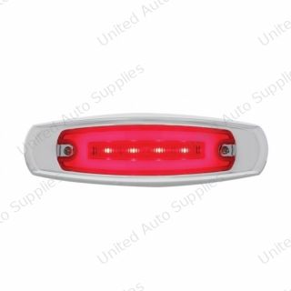 GloLight 16 LED Rectangular Clearance/Marker Light With Bezel - Red LED/Red Lens