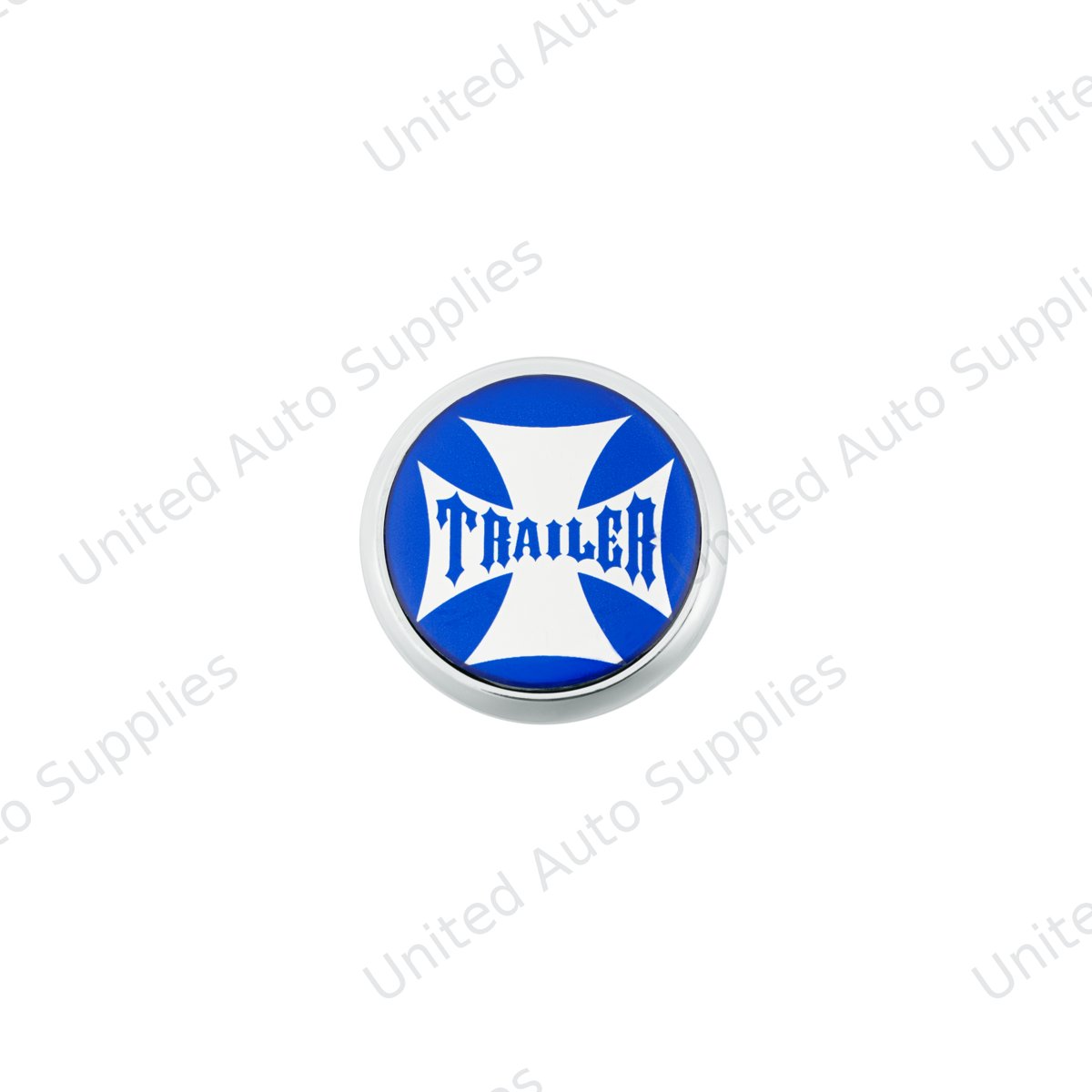 "Trailer" Deluxe Air Valve Knob - Blue Maltese Cross Sticker
