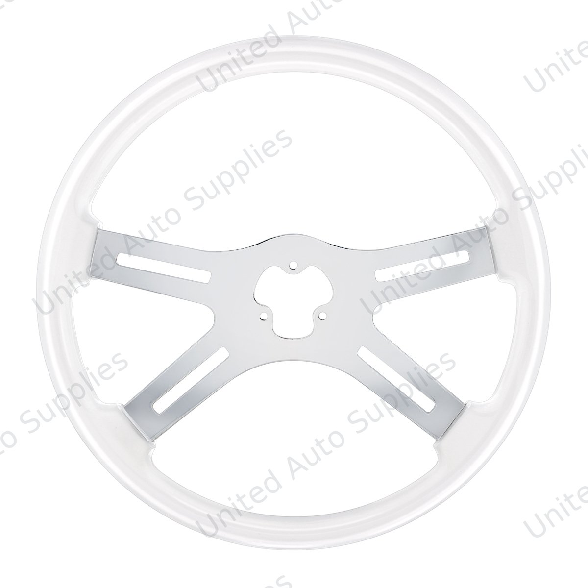 18" Color 4 Spoke Steering Wheel - Glacier White