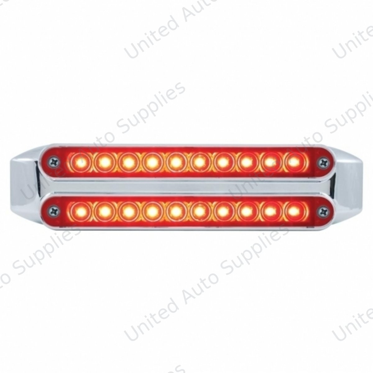 Dual 10 LED 6-1/2" Light Bars (Stop, Turn & Tail) - Red LED/Red Lens