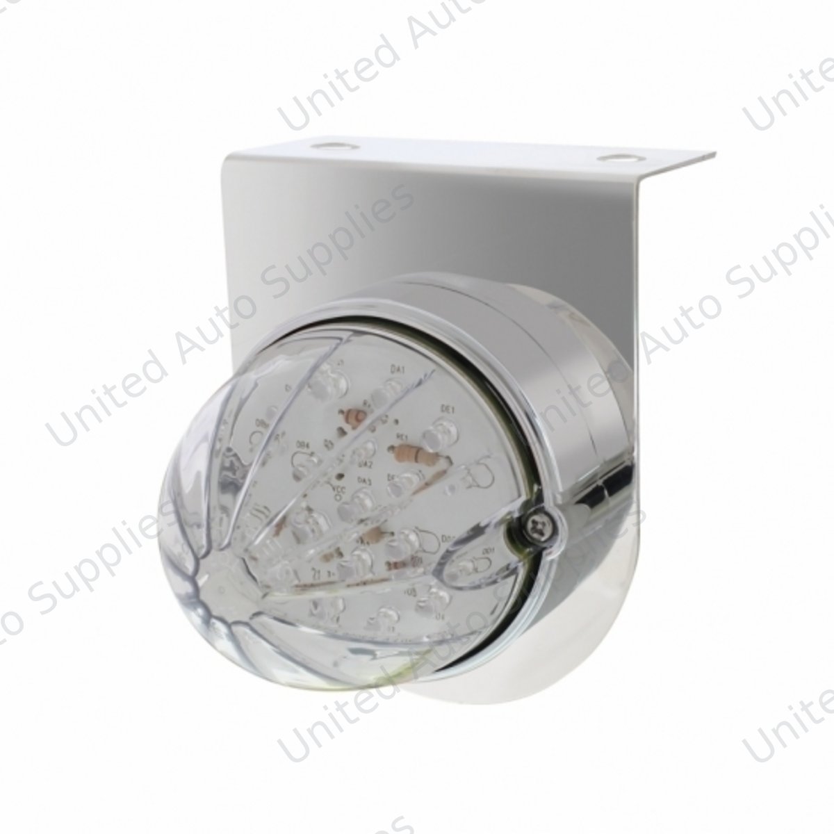 Stainless Light Bracket With 19 LED Bullet Style Grakon 1000 Light - Amber LED/Clear Lens