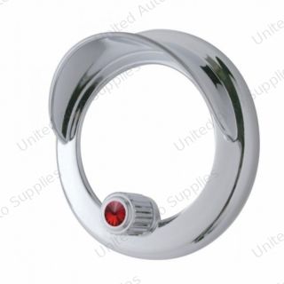 Clock Bezel With Visor For Freightliner Century/Coronado/Columbia - Red Crystal