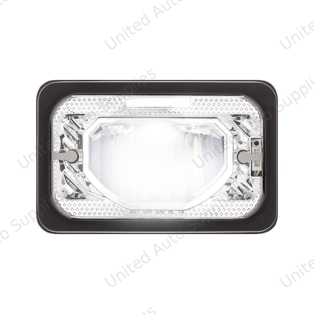 ULTRALIT - Heated 4" X 6" LED Headlight With Glass Lens & Aluminum Housing - Low Beam - Chrome