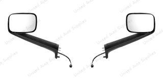 Chrome Hood Mirror With Heated Lens For 2018-2026 Freightliner Cascadia - Driver and Passenger (2pcs)