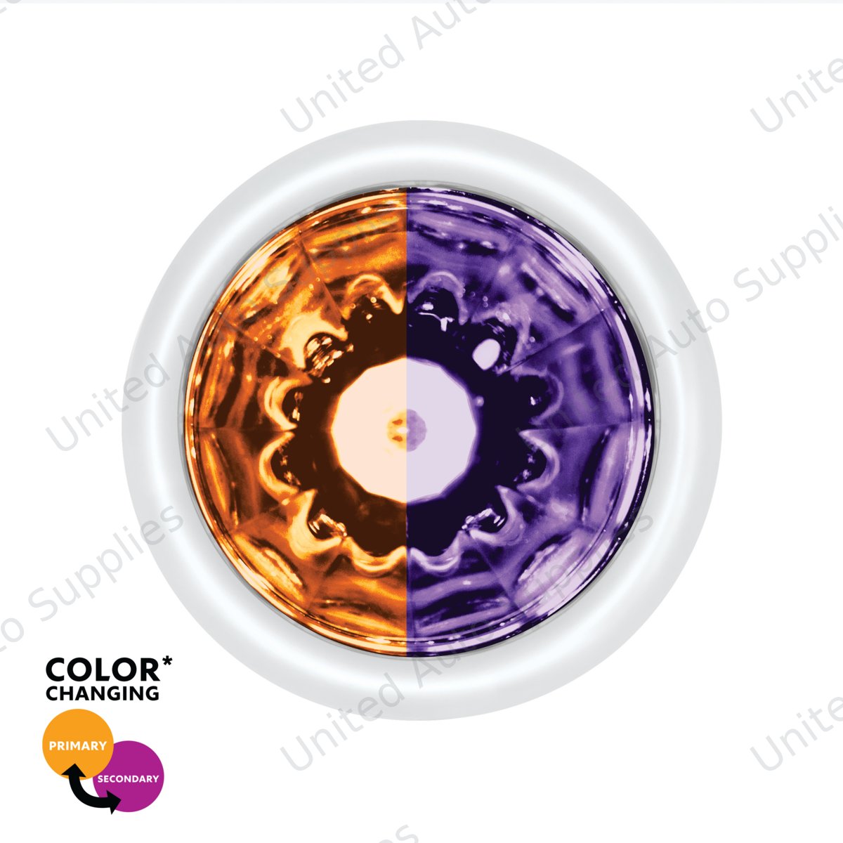Double Fury UltraBurst 9 LED Dual Function 1-1/2" Watermelon Clearance/Marker Light-Amber & Purple LED