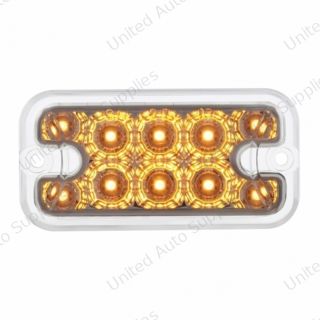 10 LED Dual Function Reflector Rectangular Light - Amber LED/Clear Lens (Bulk)