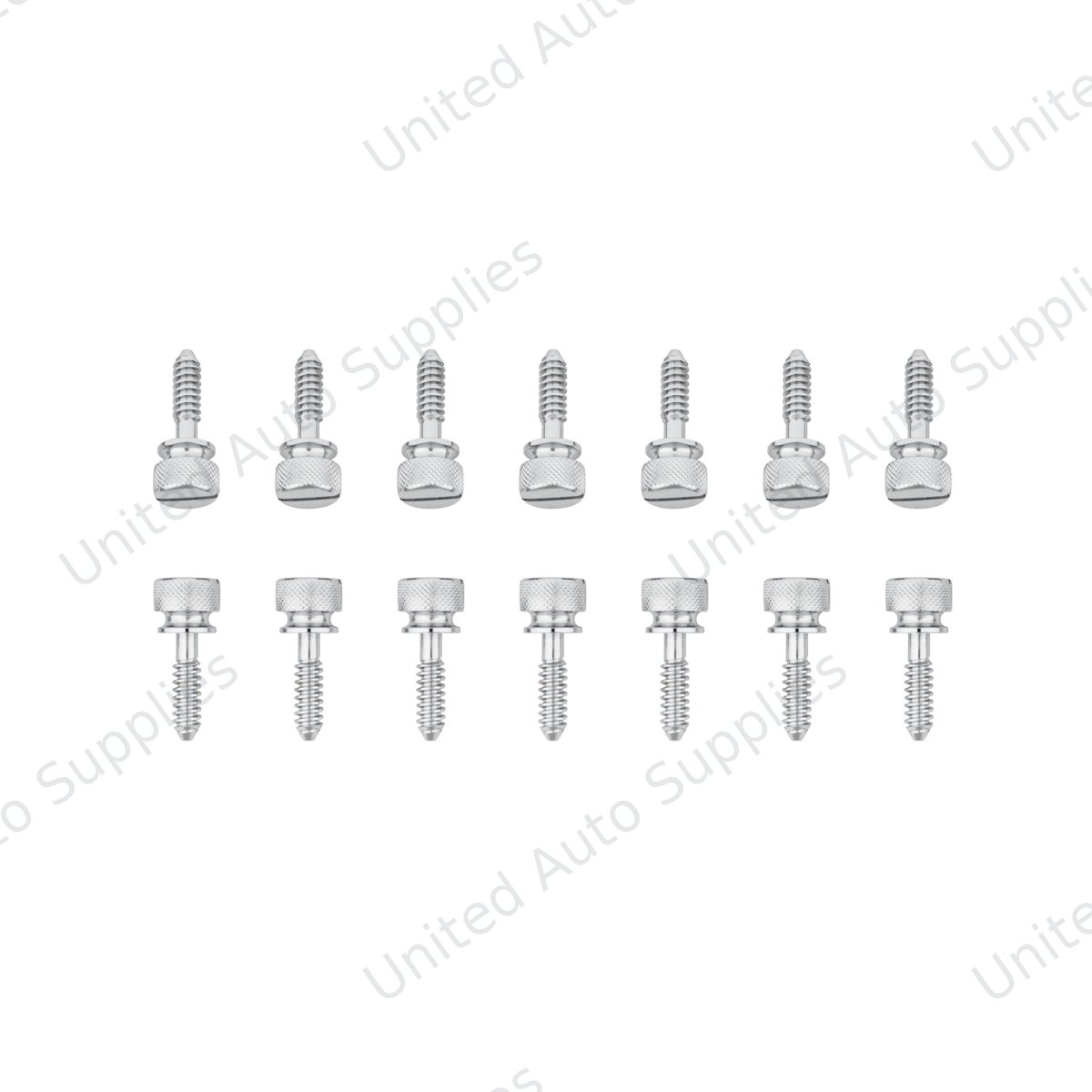 1/4"-20 Peterbilt Dash Screw - Knurled Screw Head With Plain Slotted Top (14-Pack)
