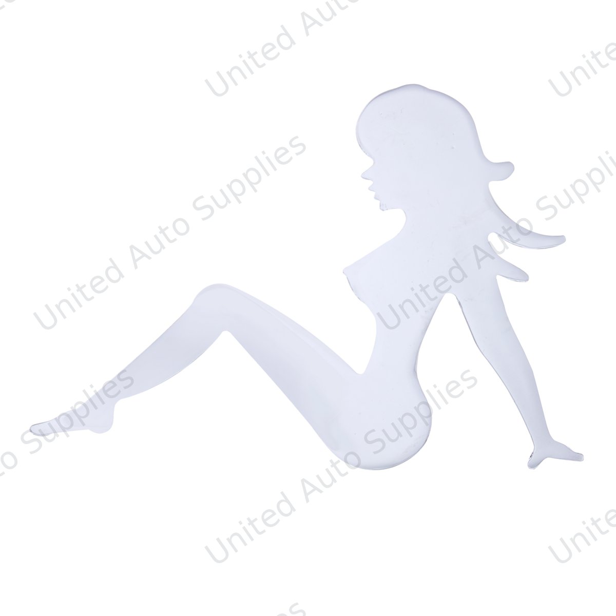 6-1/2" X 9" Chrome Sitting Lady Cutout - Facing Left
