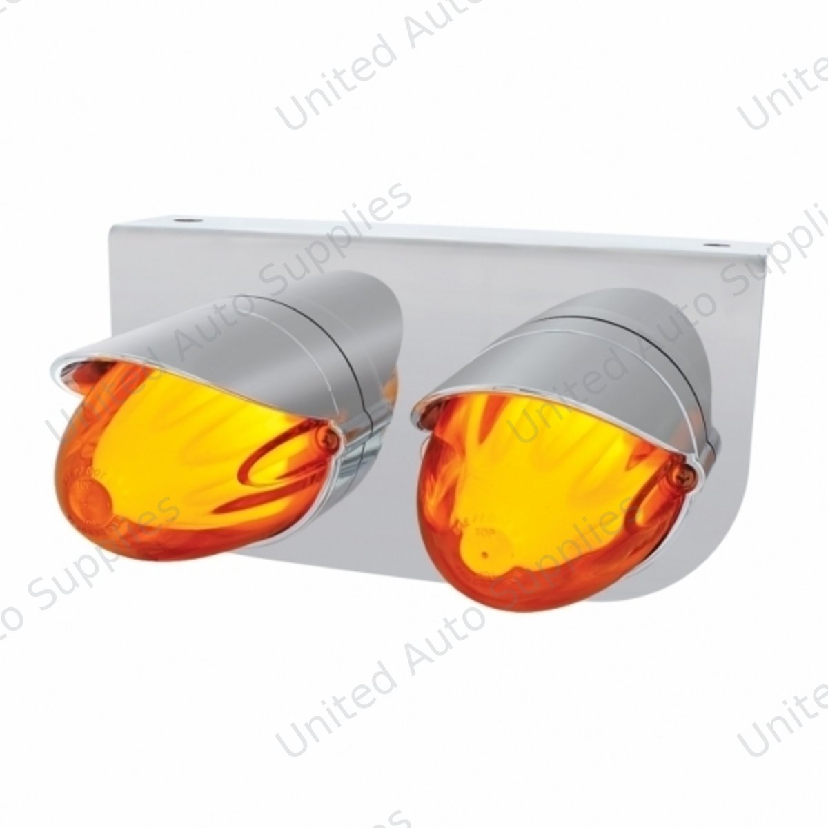 SS Bracket With Two 9 LED Dual Function GloLight Watermelon Grakon 1000 Lights & Visors -Amber LED & Lens