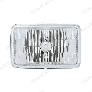 4" X 6" Crystal Rectangular Headlight, Glass Lens - High & Low Beam