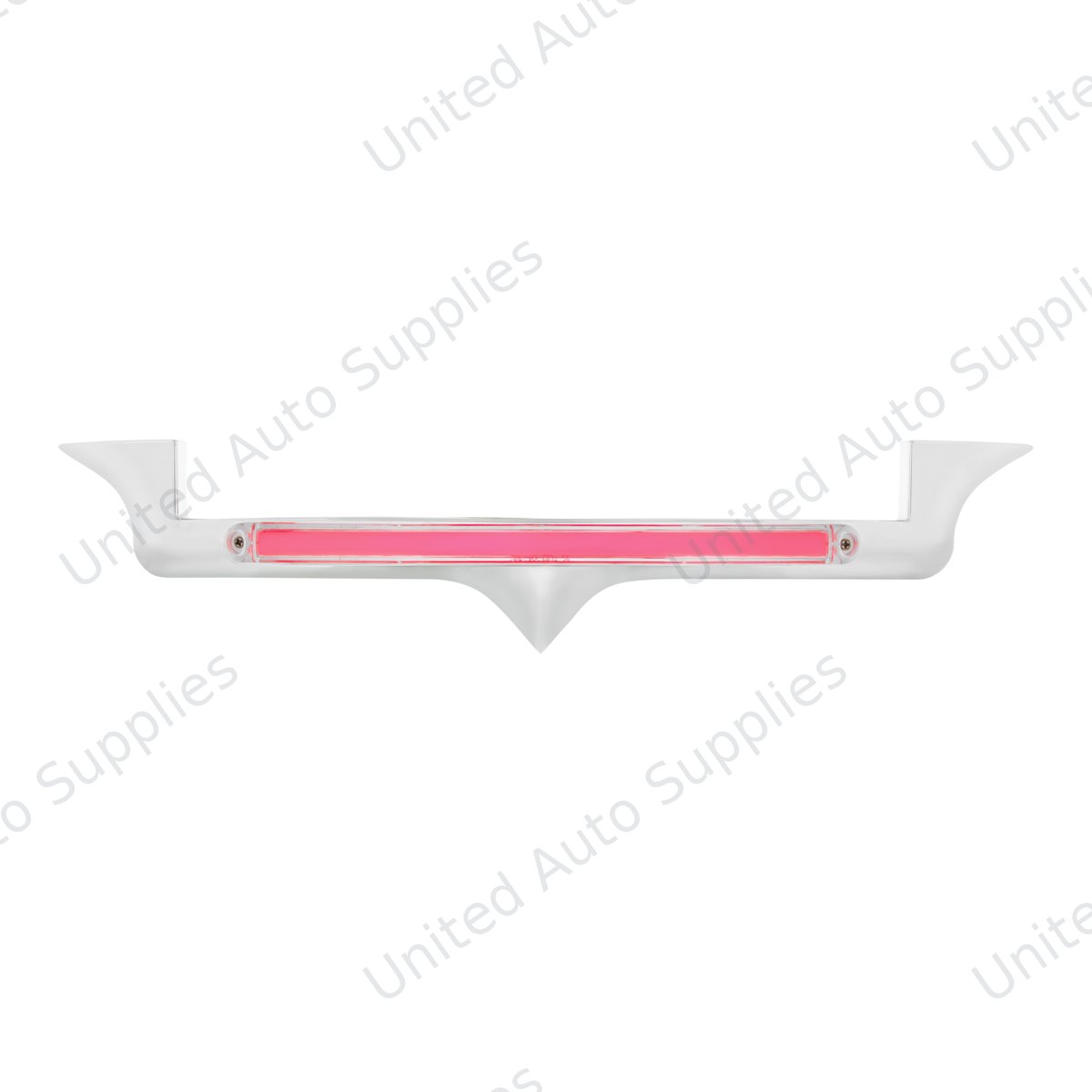 Chrome Hood Emblem Trim With 24 LED GloLight Bar For Kenworth - Red LED/Clear Lens