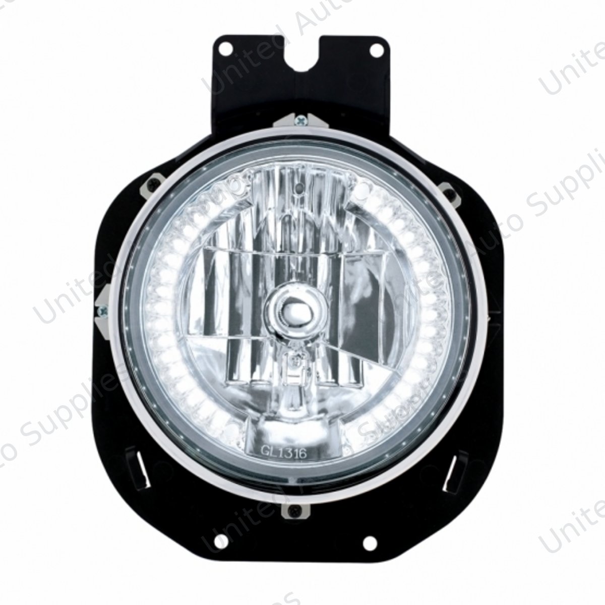 Crystal Headlight With 34 White LED Side Lights For 1996-2005 Freightliner Century
