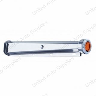 30" Heavy Duty Mud Flap Hangers With 9 LED Reflector End Cap & Bezel - Amber LED/Amber Lens (Pair)