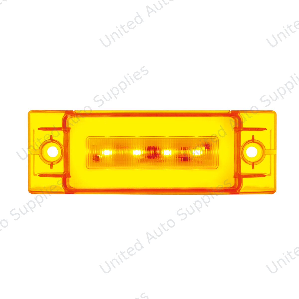GloLight 16 LED Rectangular Clearance/Marker Light - Amber LED/Amber Lens (Bulk)