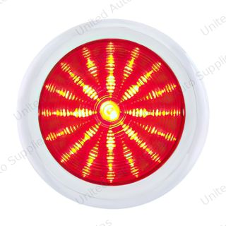 41 LED 1950 Pontiac Style Tail Light With Chrome Bezel & Red Lens