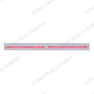 Chrome Top Mud Flap Plate With Two 24 LED 12" GloLight Bars - Red LED/Clear Lens (Each)