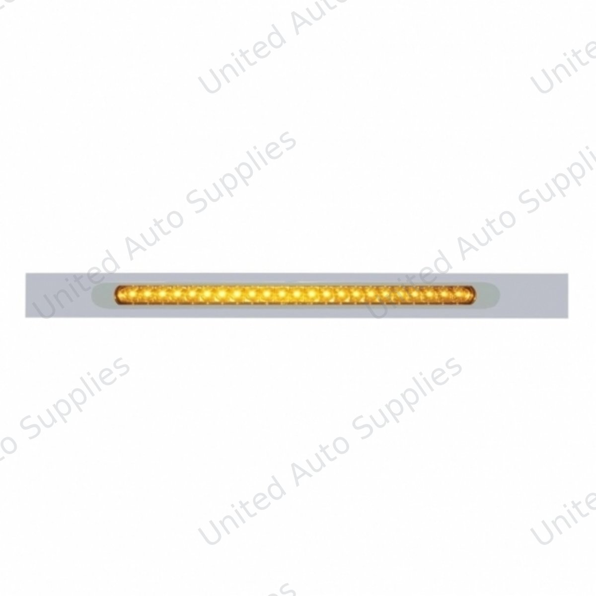 Chrome Top Mud Flap Plate With 23 SMD LED Light Bar & Bezel - Amber LED/Amber Lens (Each)