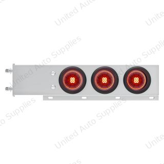 3-3/4" Bolt Pattern SS Spring Loaded Bar With 6X 4" 13 LED Abyss Lights - Red LED/Red Lens (Pair)